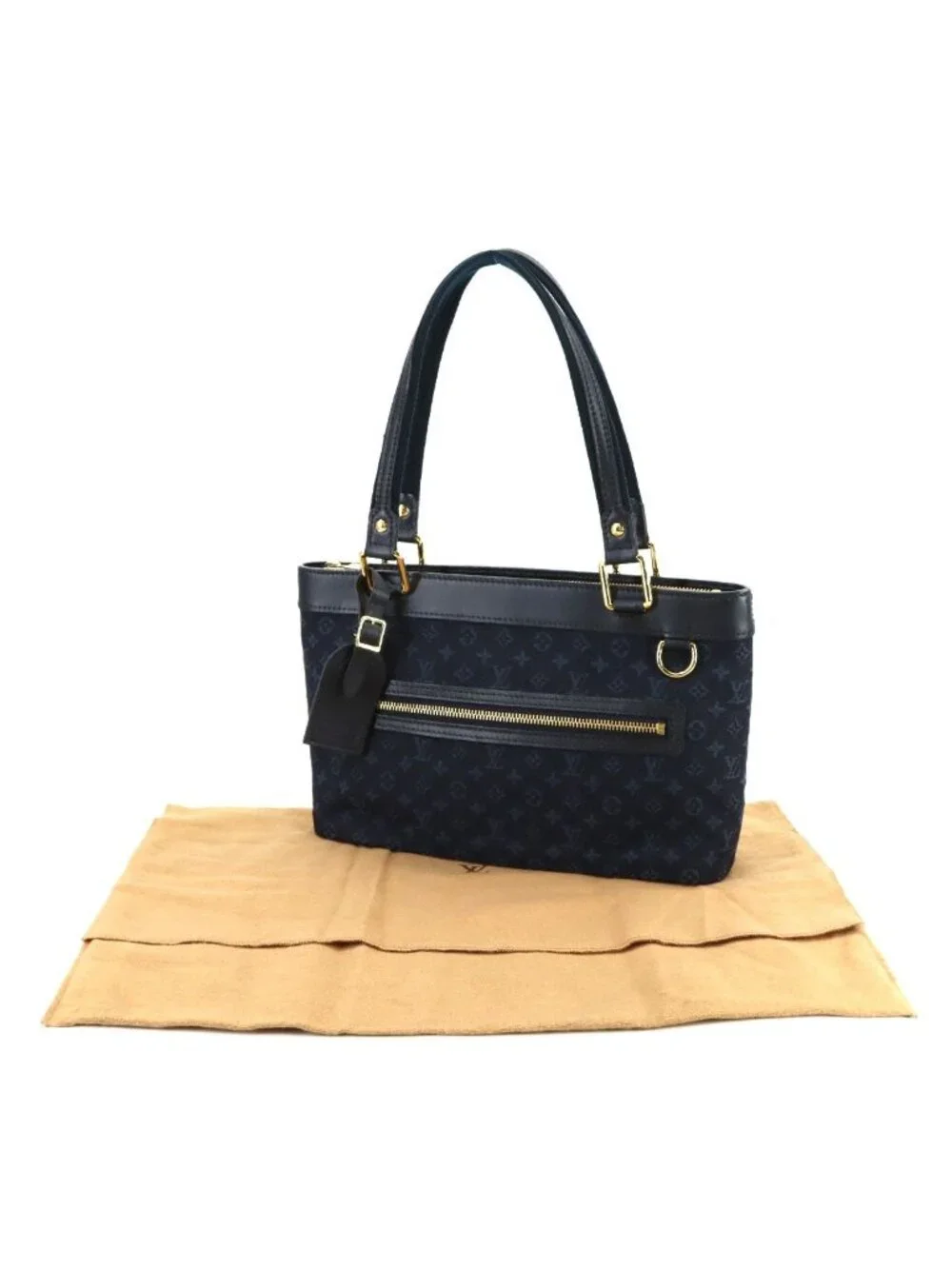 Louis Vuitton Monogram Mini Lucille PM Tote Canvas Leather Blue - Picture 2 of 10